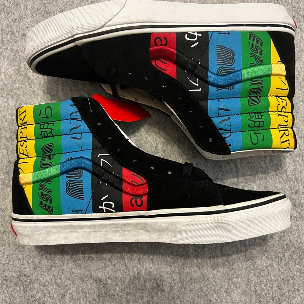 Vans Black and Red High-Top Sneakers